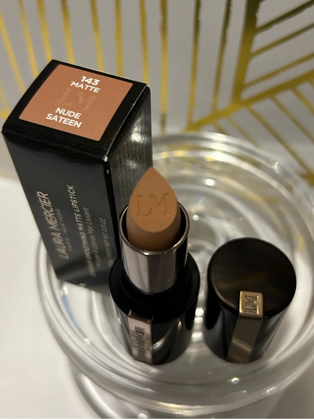 Laura Mercier Caviar Smoothing Matte Lipstick | 143 Nude Sateen | Full Size| NIB